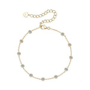 14k Diamond Station Bezel Bracelet